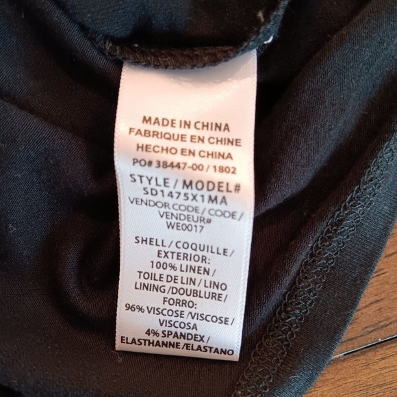 Splendid X Margherita 100% Linen Midi Dress XS Color Block Black Womens New - Picture 5 of 10